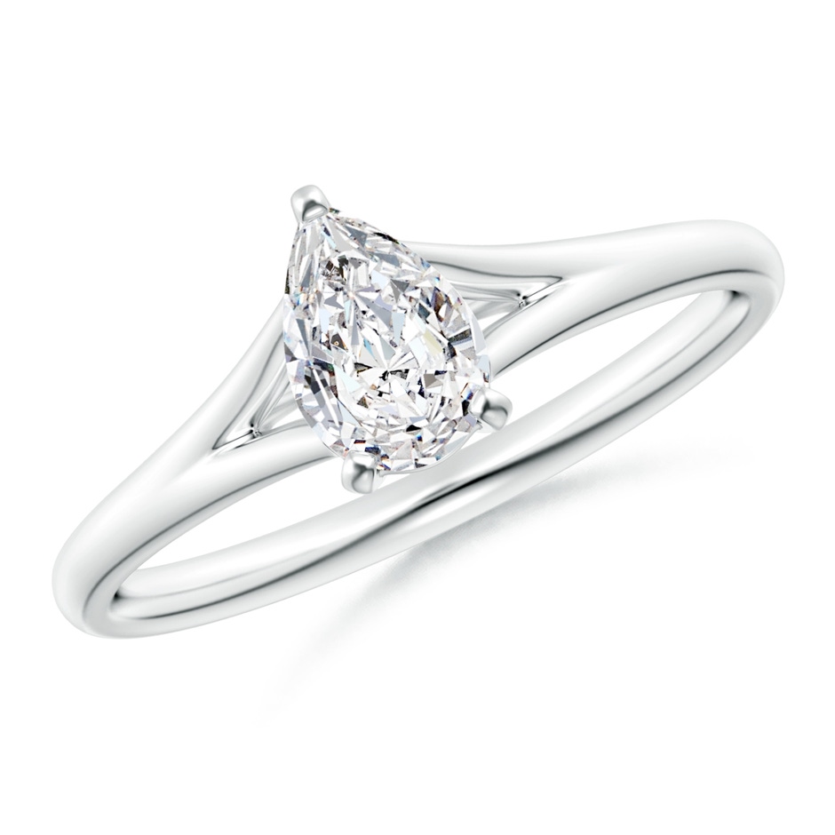 7x5mm HSI2 Pear-Shaped Diamond Solitaire Split Shank Engagement Ring in White Gold 