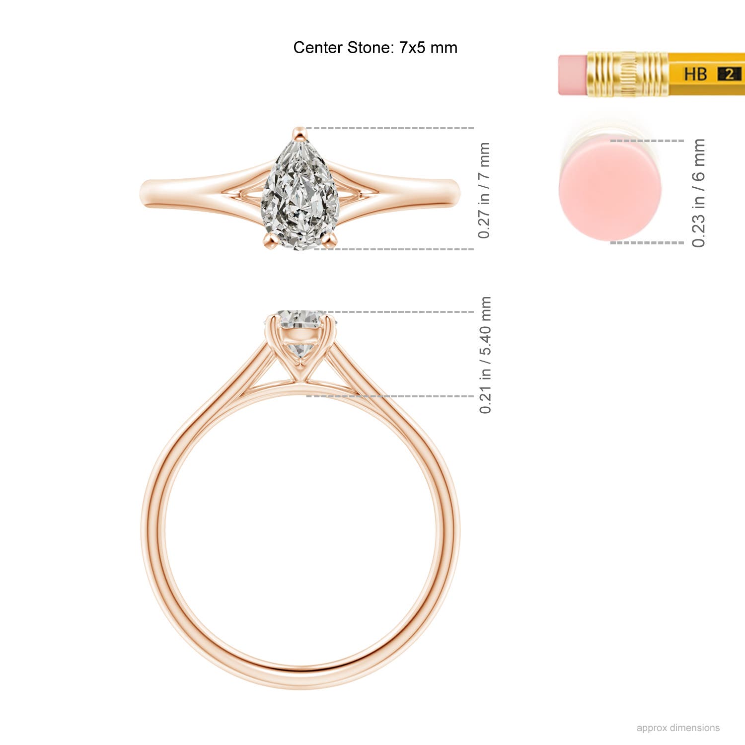 K, I3 / 0.71 CT / 14 KT Rose Gold