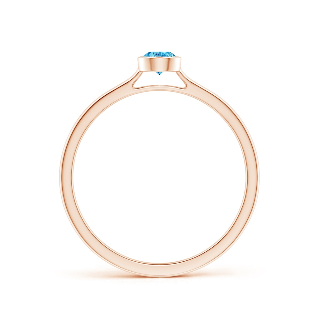 5x3mm AAAA Bezel-Set Solitaire Pear-Shaped Fancy Intense Blue Diamond Engagement Ring in Rose Gold - side 199
