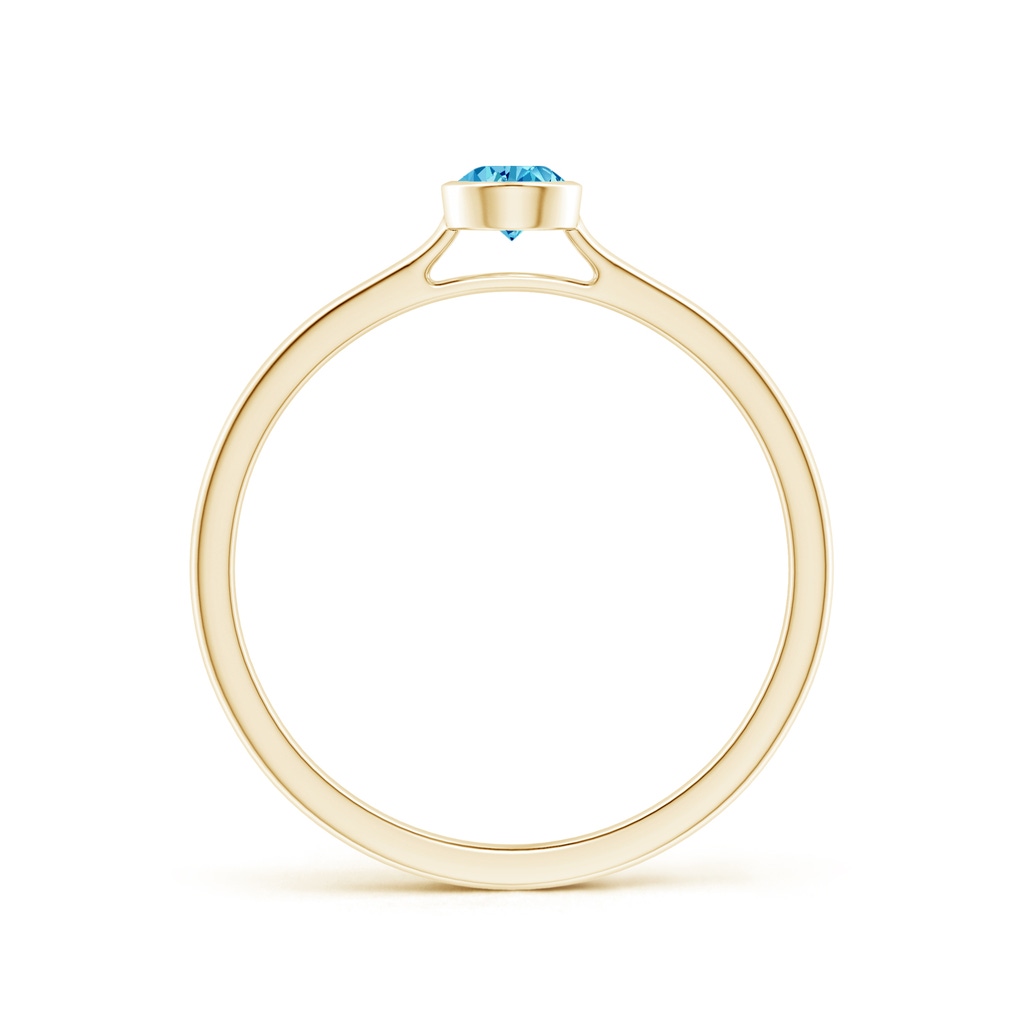 5x3mm AAAA Bezel-Set Solitaire Pear-Shaped Fancy Intense Blue Diamond Engagement Ring in Yellow Gold - side 199