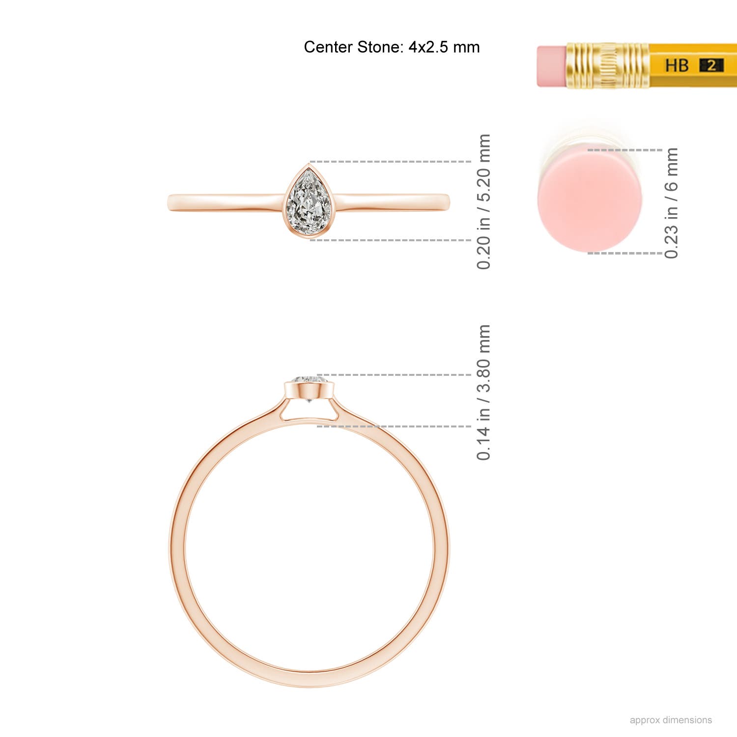 K, I3 / 0.1 CT / 14 KT Rose Gold