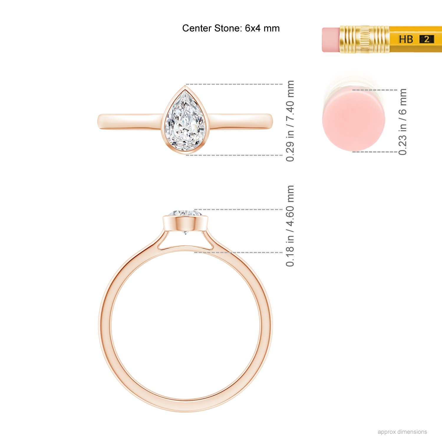 H, SI2 / 0.4 CT / 14 KT Rose Gold