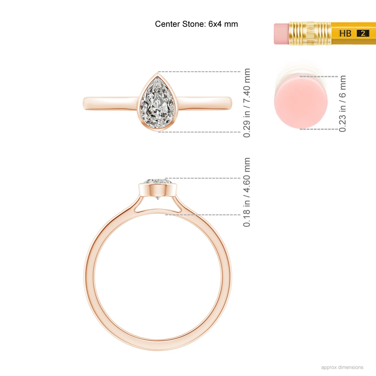 K, I3 / 0.4 CT / 14 KT Rose Gold