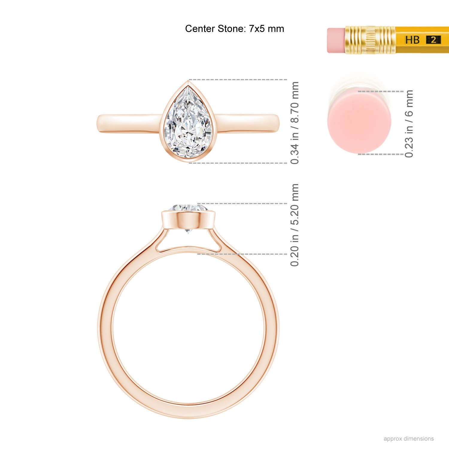 H, SI2 / 0.71 CT / 14 KT Rose Gold