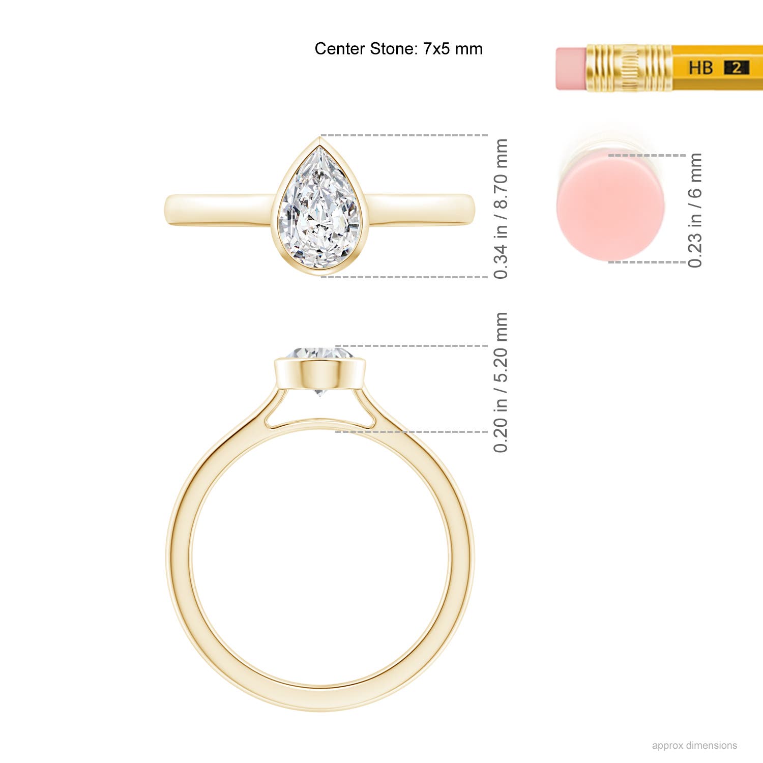 H, SI2 / 0.71 CT / 14 KT Yellow Gold