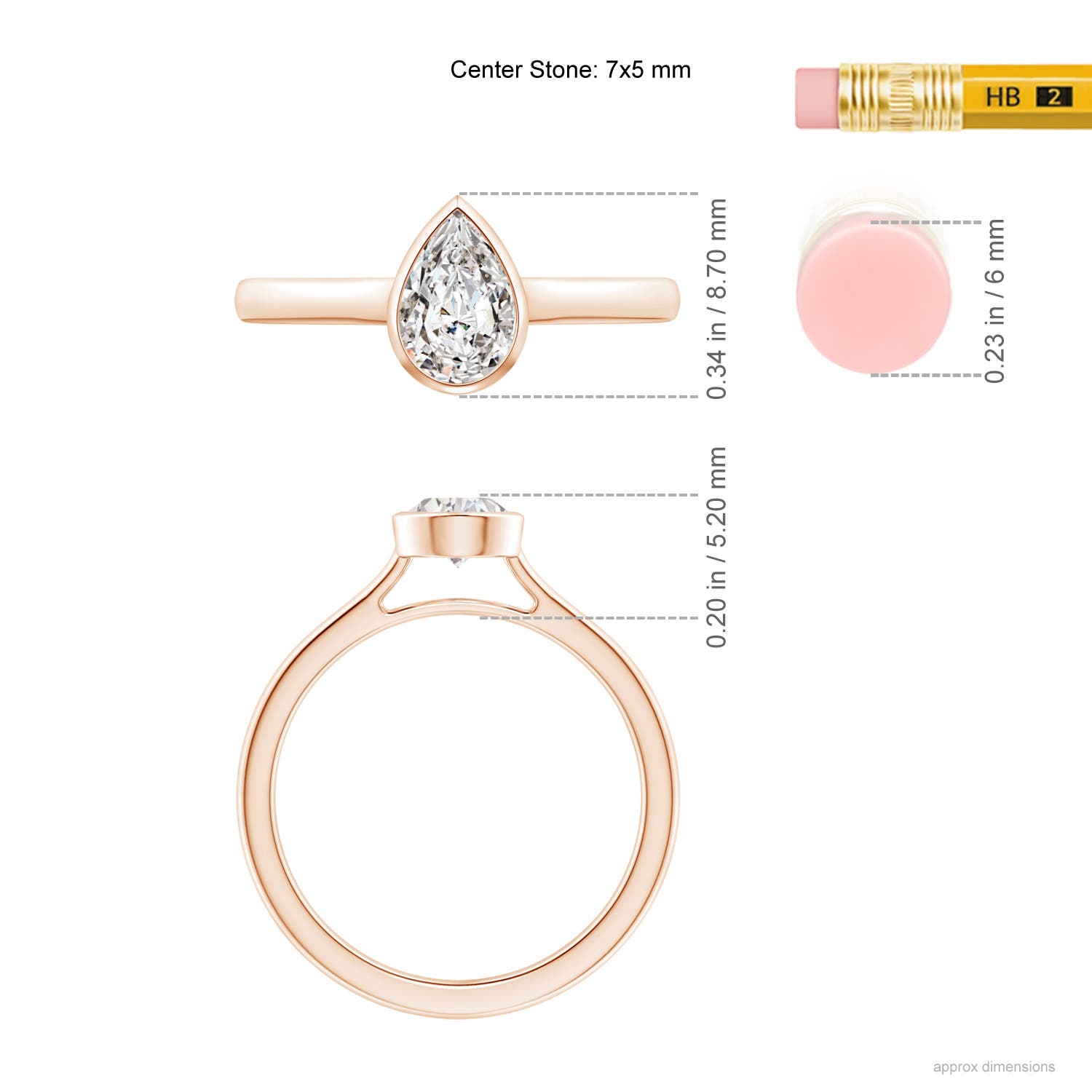 I-J, I1-I2 / 0.71 CT / 14 KT Rose Gold