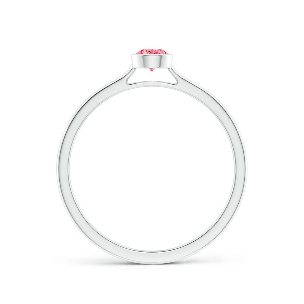 5x3mm AAAA Bezel-Set Solitaire Pear-Shaped Fancy Intense Pink Diamond Engagement Ring in P950 Platinum - side 199
