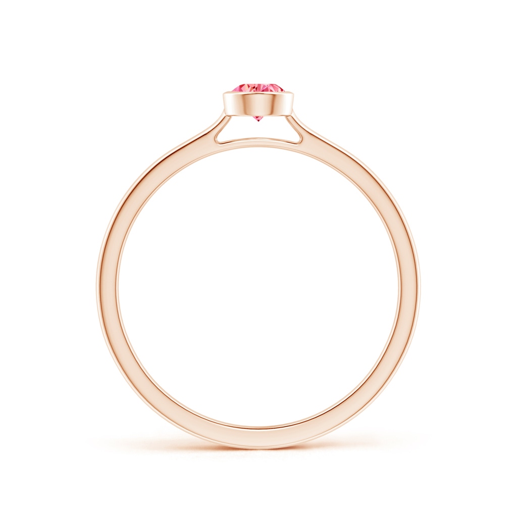 5x3mm AAAA Bezel-Set Solitaire Pear-Shaped Fancy Intense Pink Diamond Engagement Ring in Rose Gold - side 199