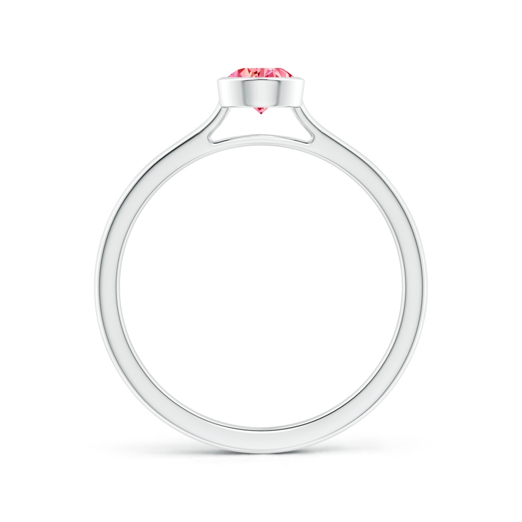 6x4mm AAAA Bezel-Set Solitaire Pear-Shaped Fancy Intense Pink Diamond Engagement Ring in White Gold - side 199