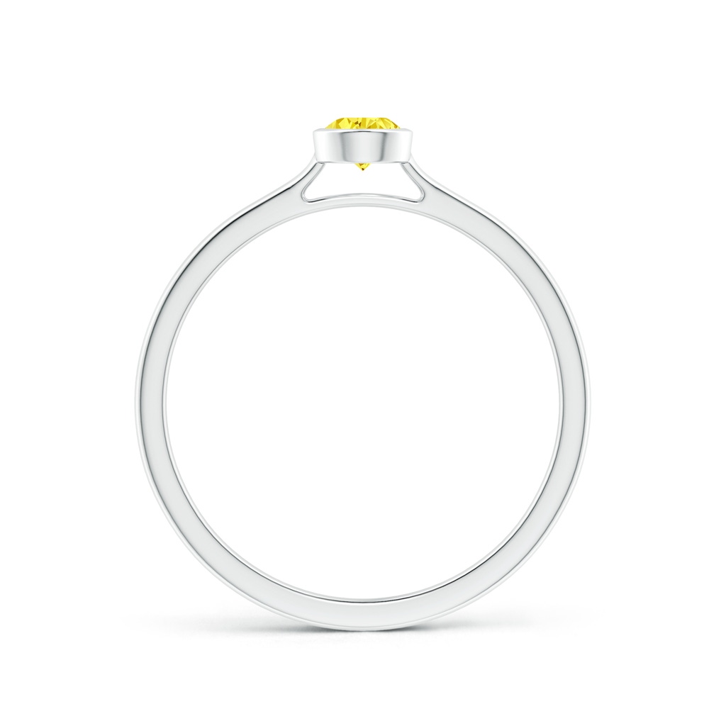 5x3mm AAAA Bezel-Set Solitaire Pear-Shaped Fancy Intense Yellow Diamond Engagement Ring in P950 Platinum - side 199