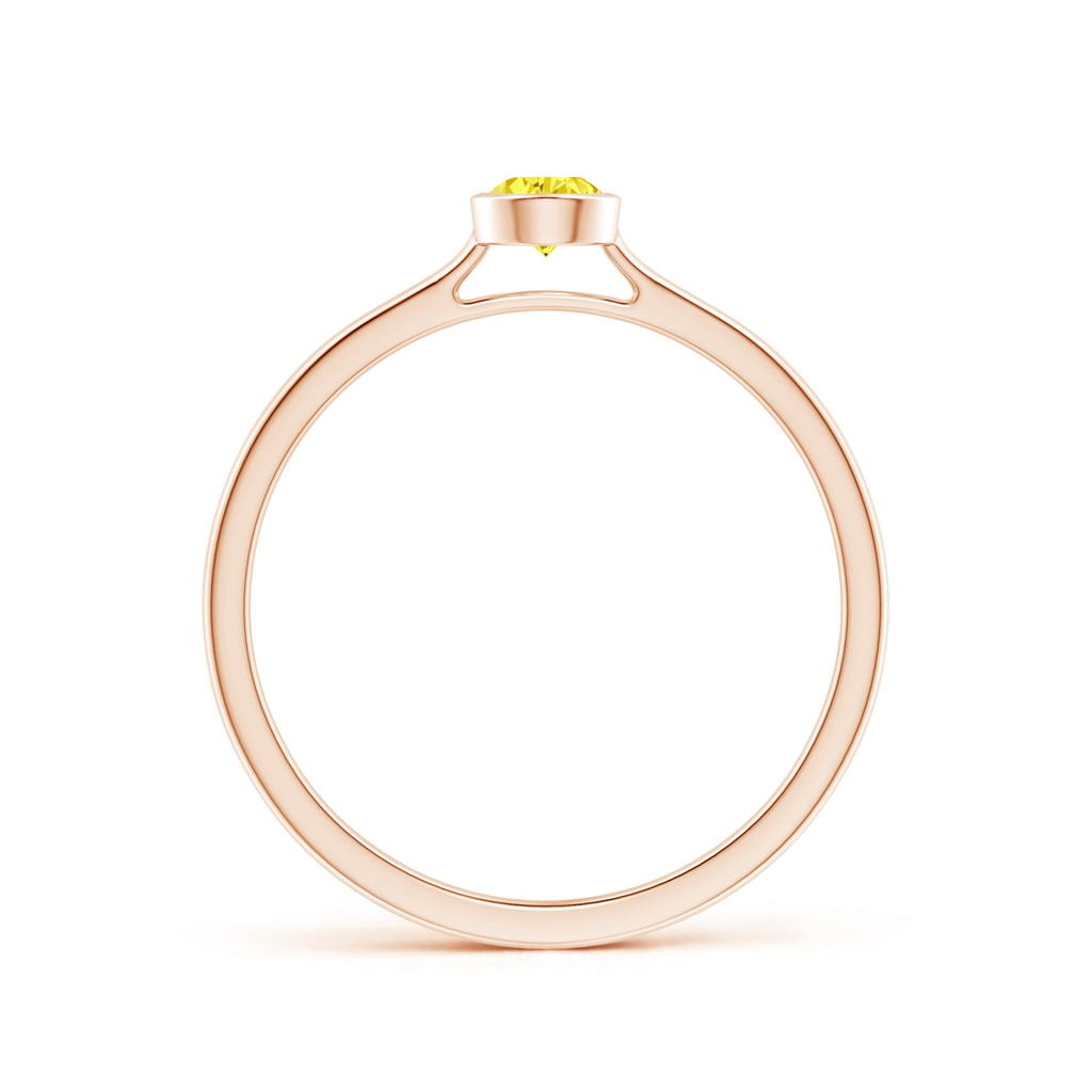 5x3mm AAAA Bezel-Set Solitaire Pear-Shaped Fancy Intense Yellow Diamond Engagement Ring in Rose Gold - side 199
