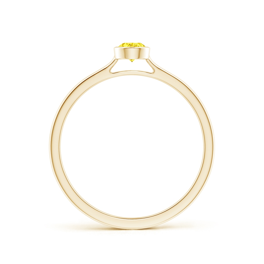5x3mm AAAA Bezel-Set Solitaire Pear-Shaped Fancy Intense Yellow Diamond Engagement Ring in Yellow Gold - side 199