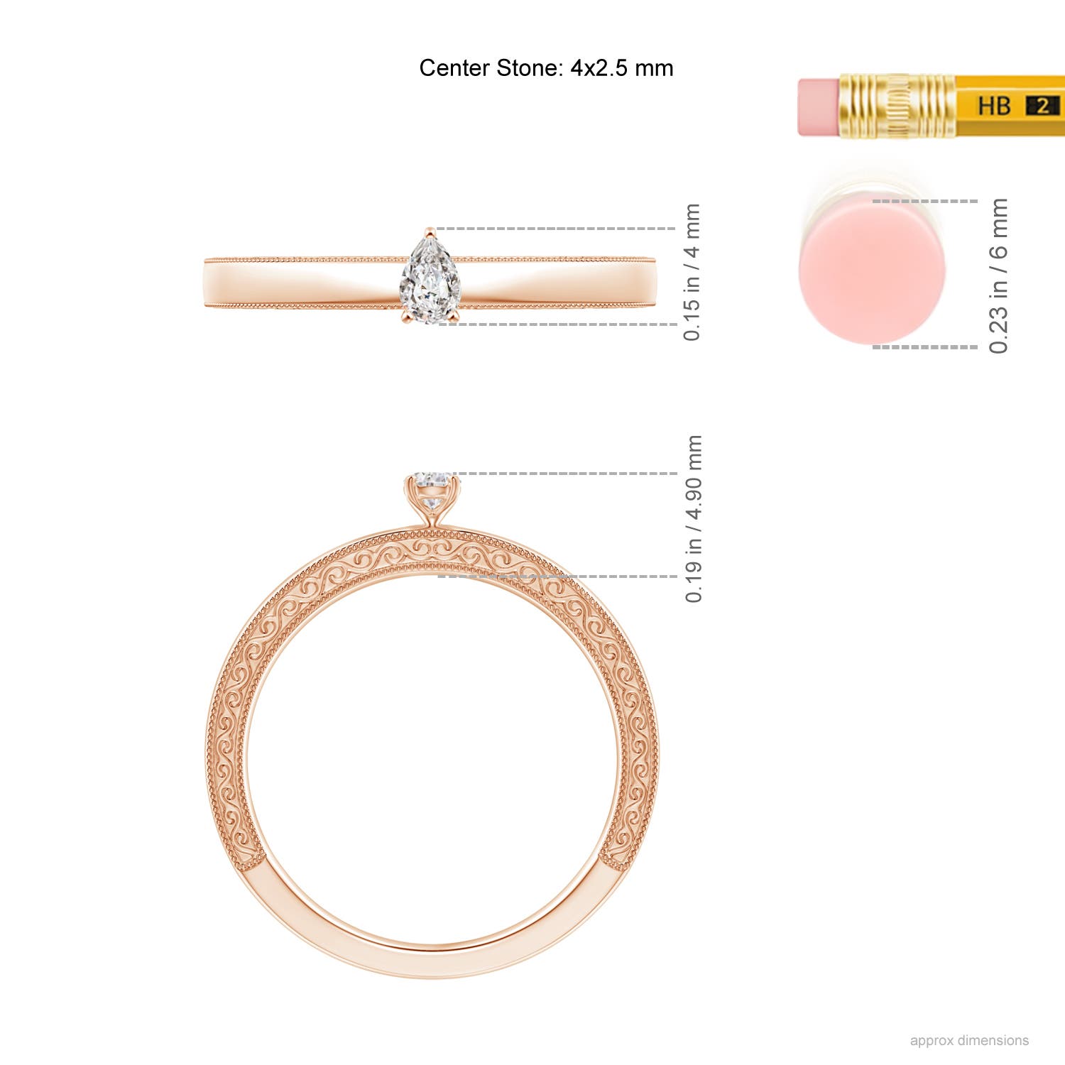 I-J, I1-I2 / 0.1 CT / 14 KT Rose Gold