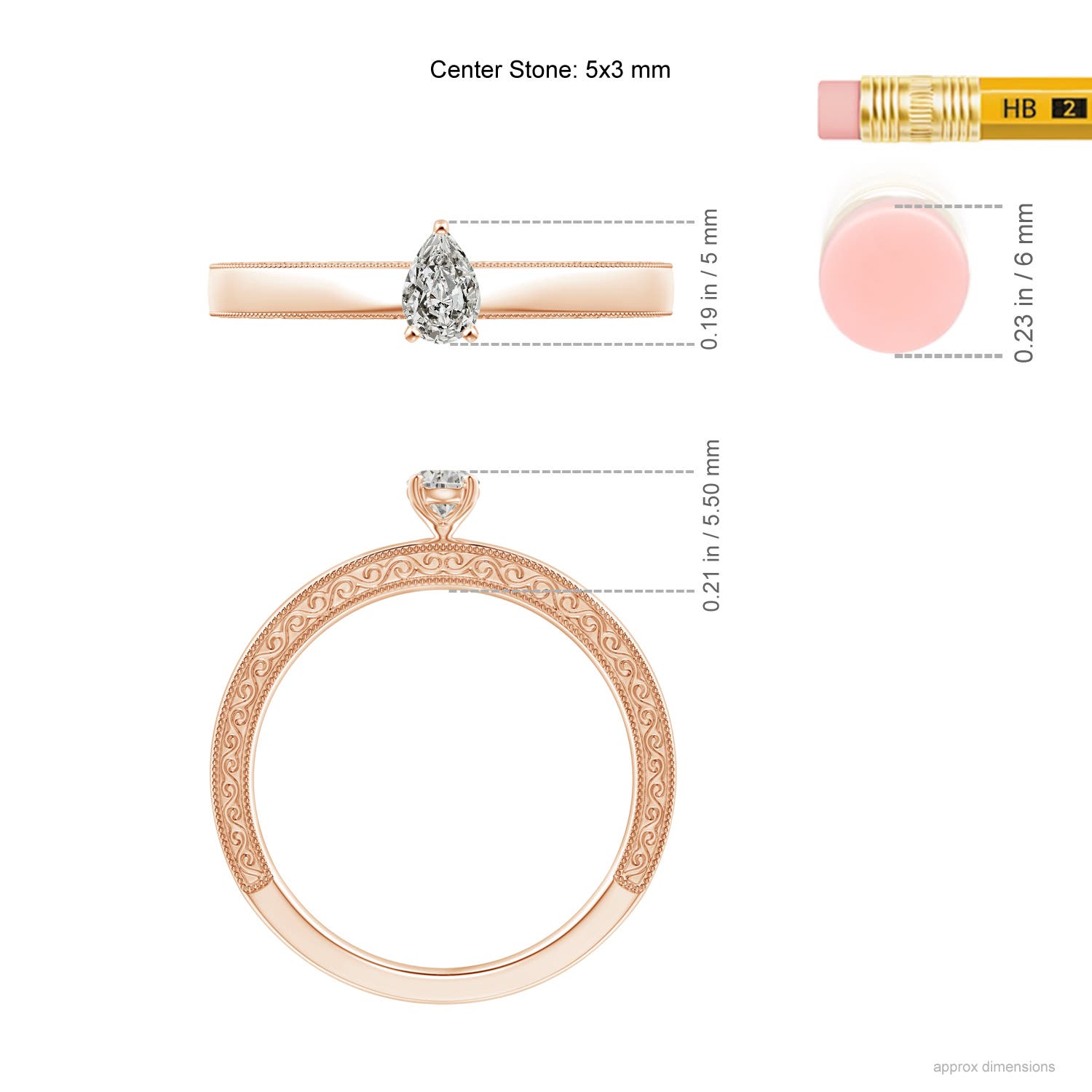 K, I3 / 0.2 CT / 14 KT Rose Gold