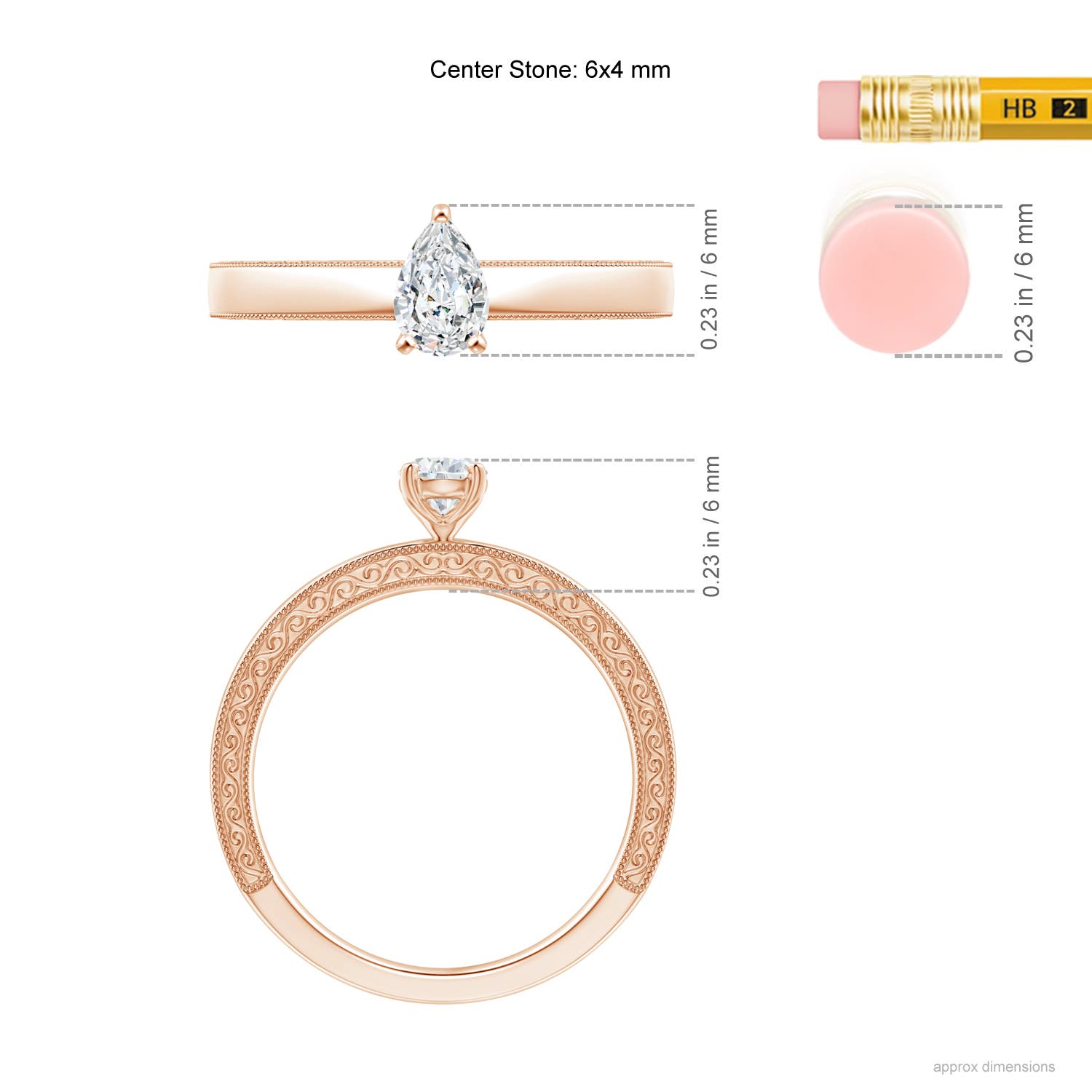 G, VS2 / 0.4 CT / 14 KT Rose Gold