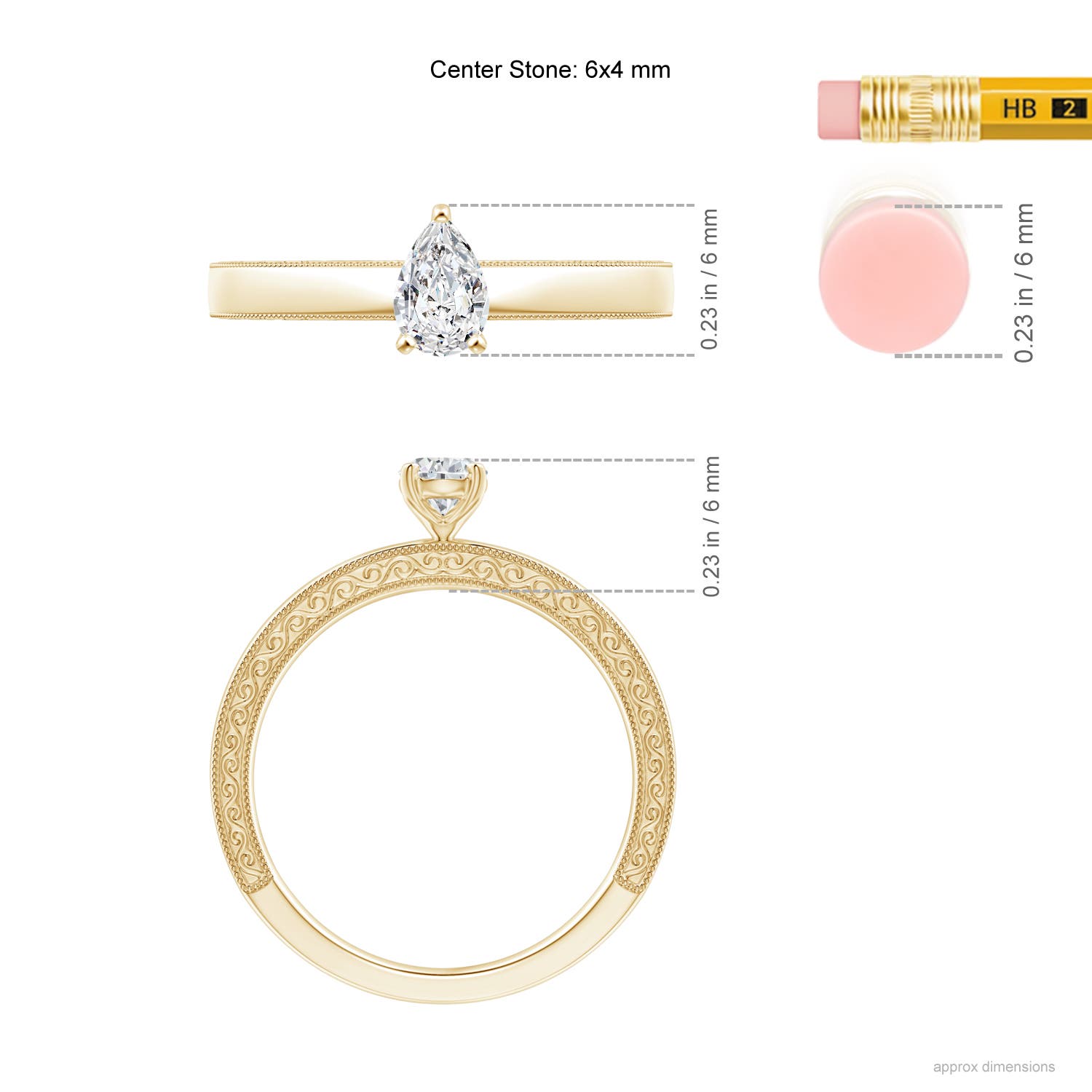 H, SI2 / 0.4 CT / 14 KT Yellow Gold