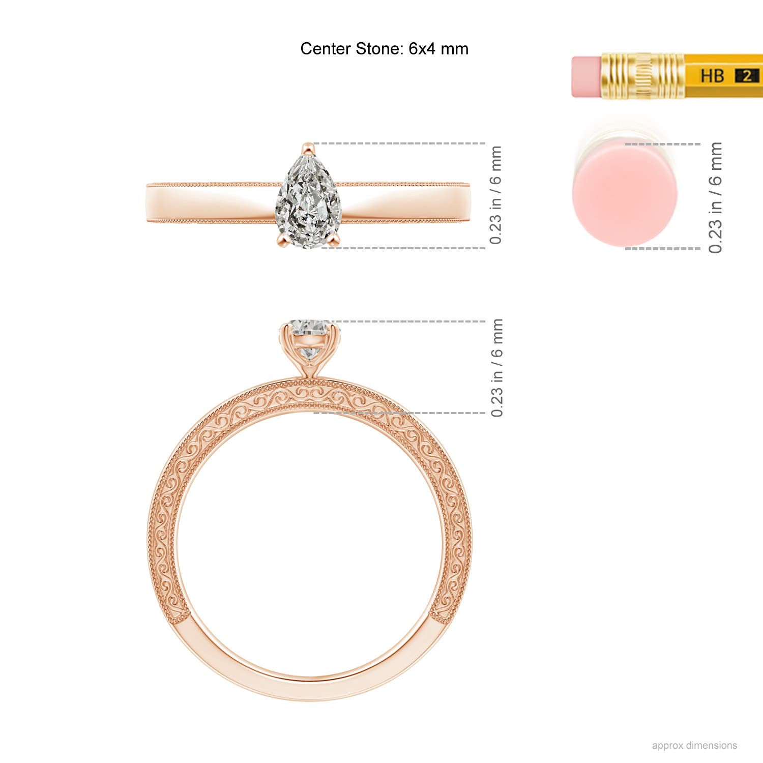 K, I3 / 0.4 CT / 14 KT Rose Gold