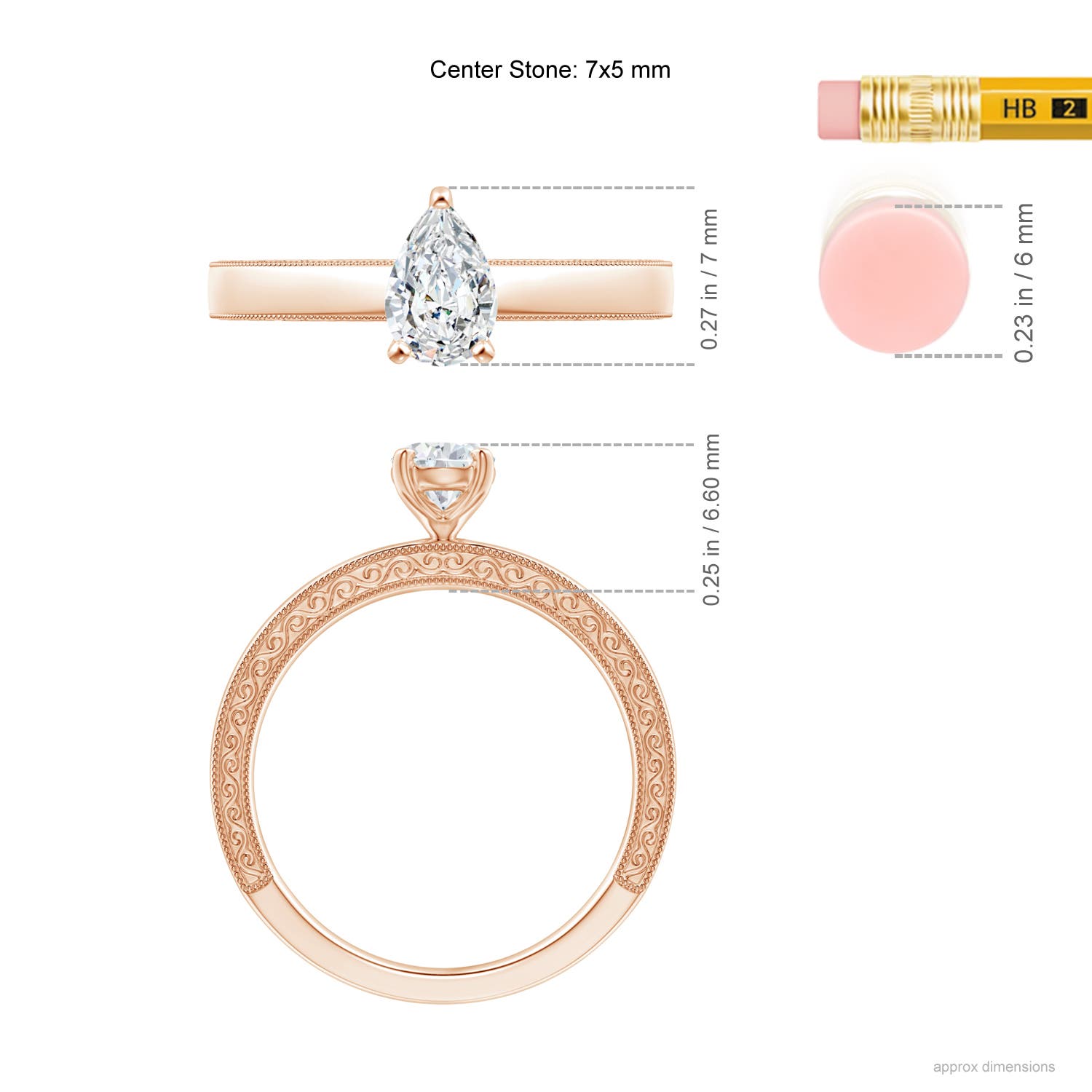 G, VS2 / 0.71 CT / 14 KT Rose Gold