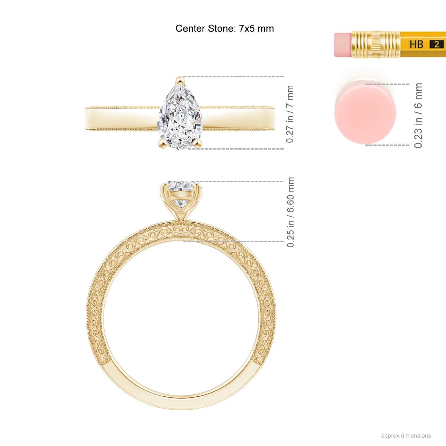 H, SI2 / 0.71 CT / 14 KT Yellow Gold