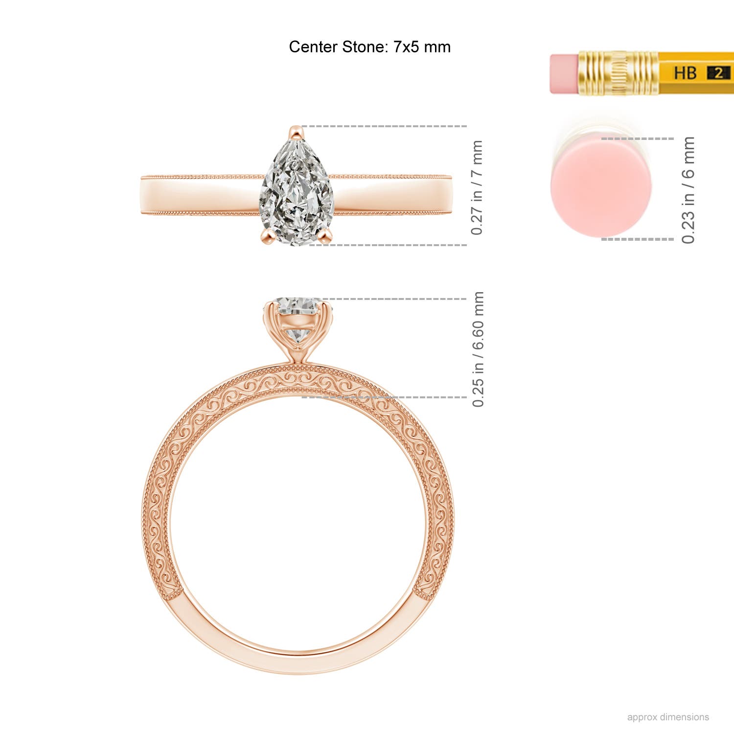 K, I3 / 0.71 CT / 14 KT Rose Gold