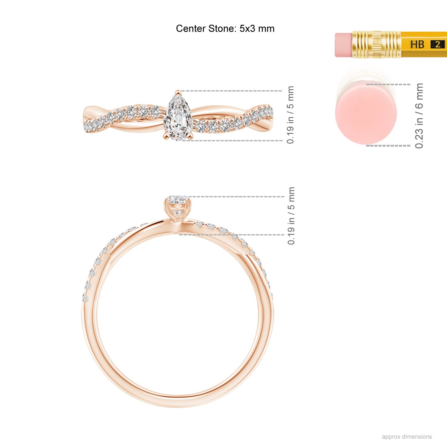 I-J, I1-I2 / 0.32 CT / 14 KT Rose Gold