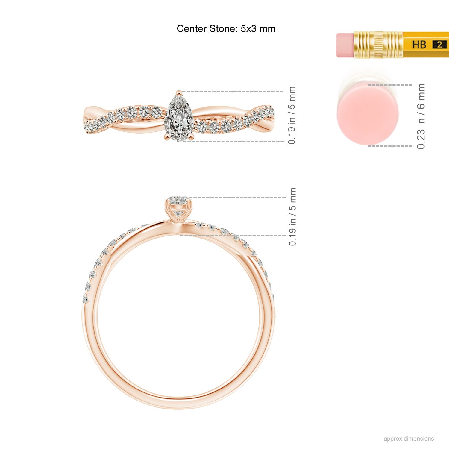 K, I3 / 0.32 CT / 14 KT Rose Gold