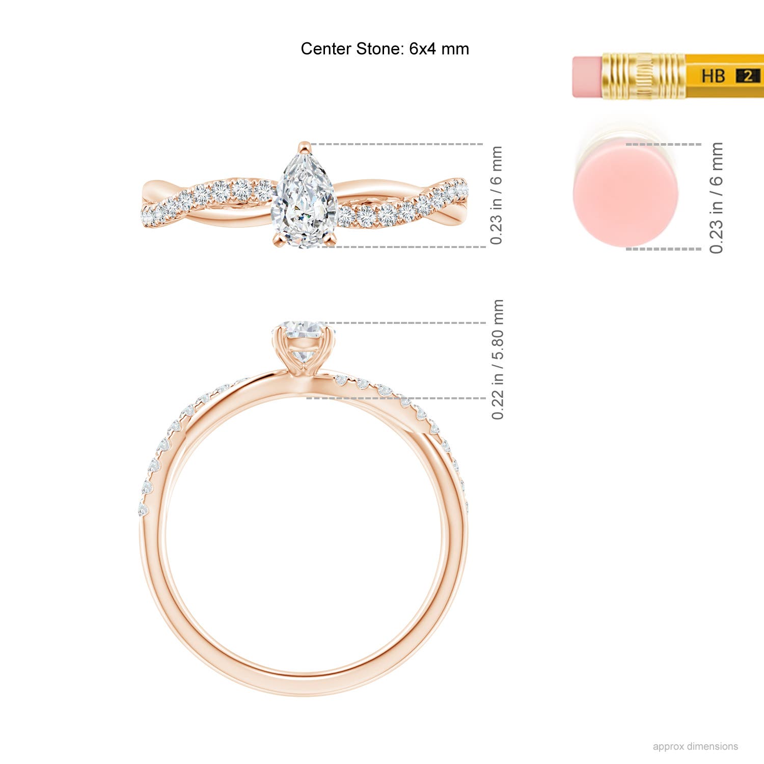 G, VS2 / 0.6 CT / 14 KT Rose Gold