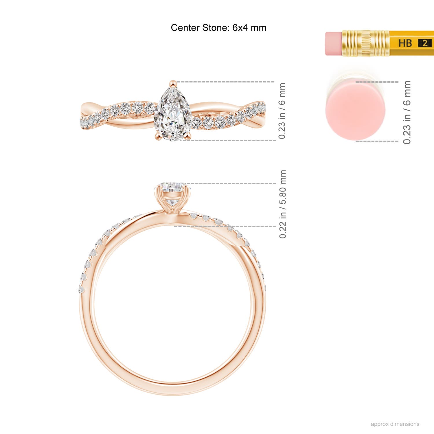 I-J, I1-I2 / 0.6 CT / 14 KT Rose Gold