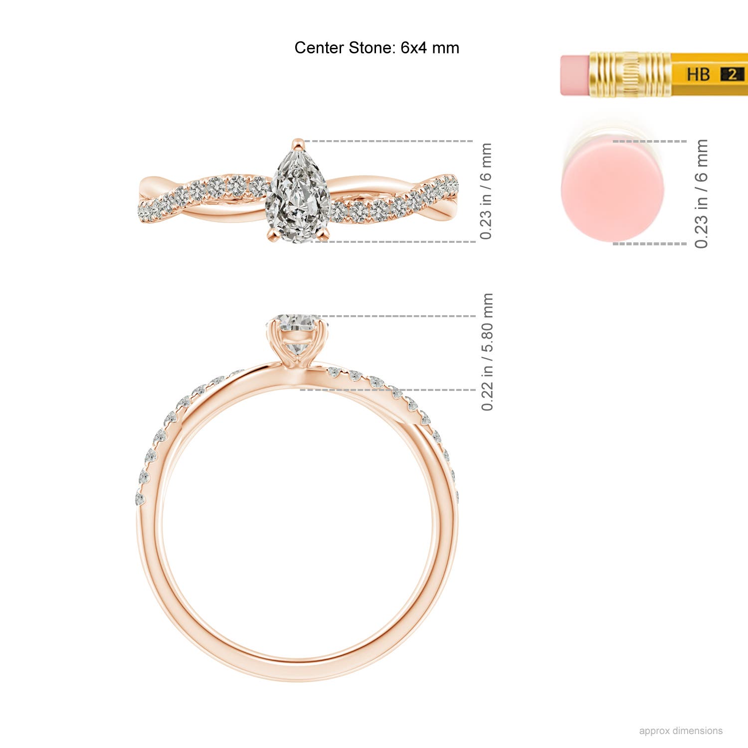 K, I3 / 0.6 CT / 14 KT Rose Gold