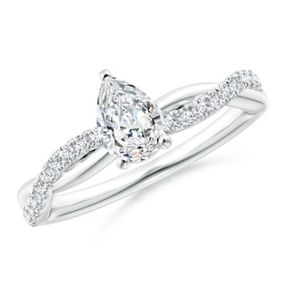 7x5mm GVS2 Solitaire Pear-Shaped Diamond Twisted Shank Engagement Ring in P950 Platinum