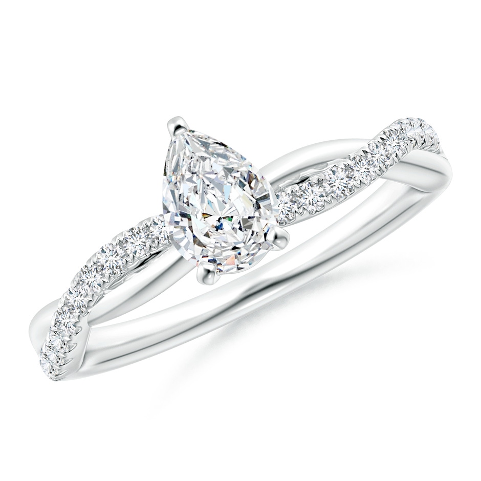 7x5mm GVS2 Solitaire Pear-Shaped Diamond Twisted Shank Engagement Ring in P950 Platinum 