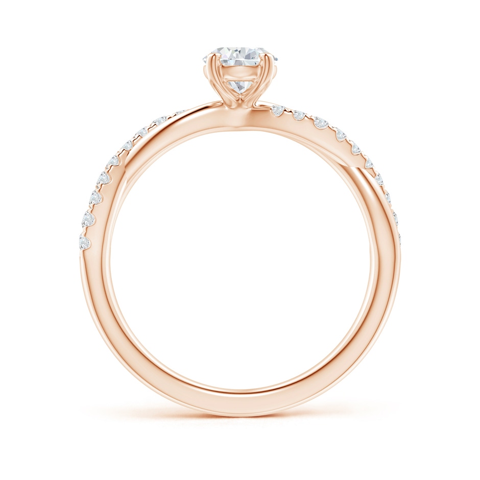 7x5mm GVS2 Solitaire Pear-Shaped Diamond Twisted Shank Engagement Ring in Rose Gold side-1