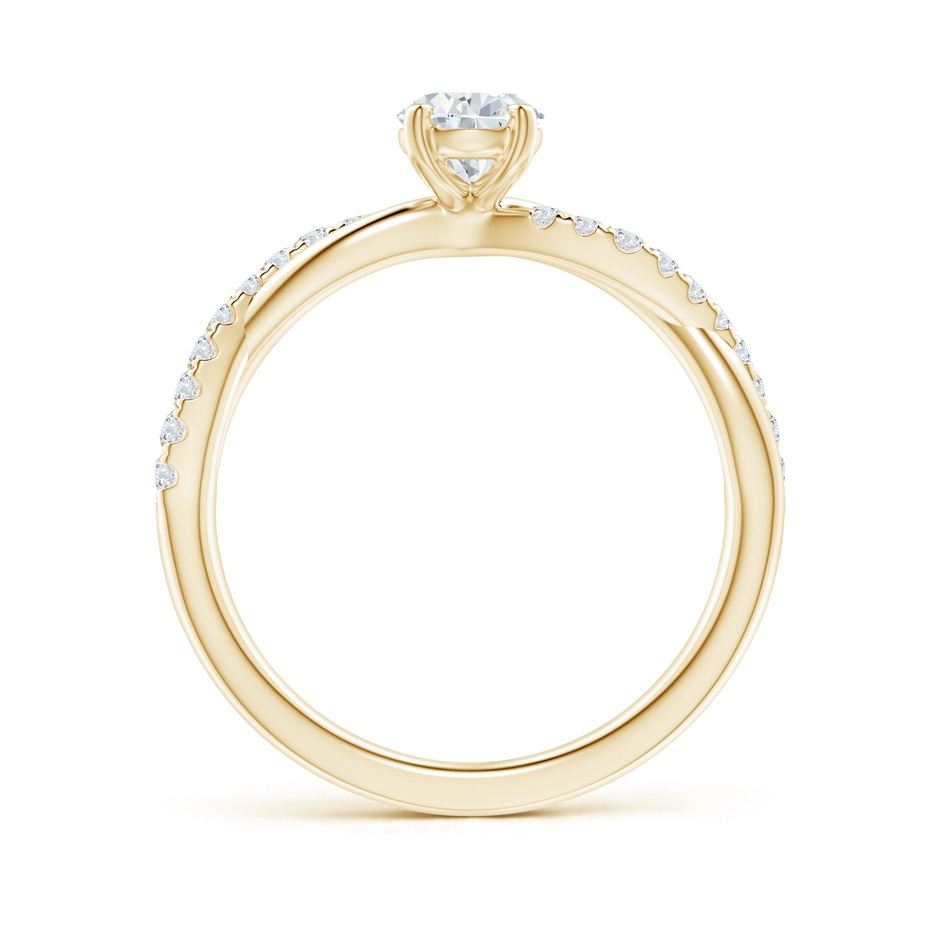 7x5mm GVS2 Solitaire Pear-Shaped Diamond Twisted Shank Engagement Ring in Yellow Gold side-1