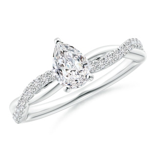 7x5mm HSI2 Solitaire Pear-Shaped Diamond Twisted Shank Engagement Ring in P950 Platinum