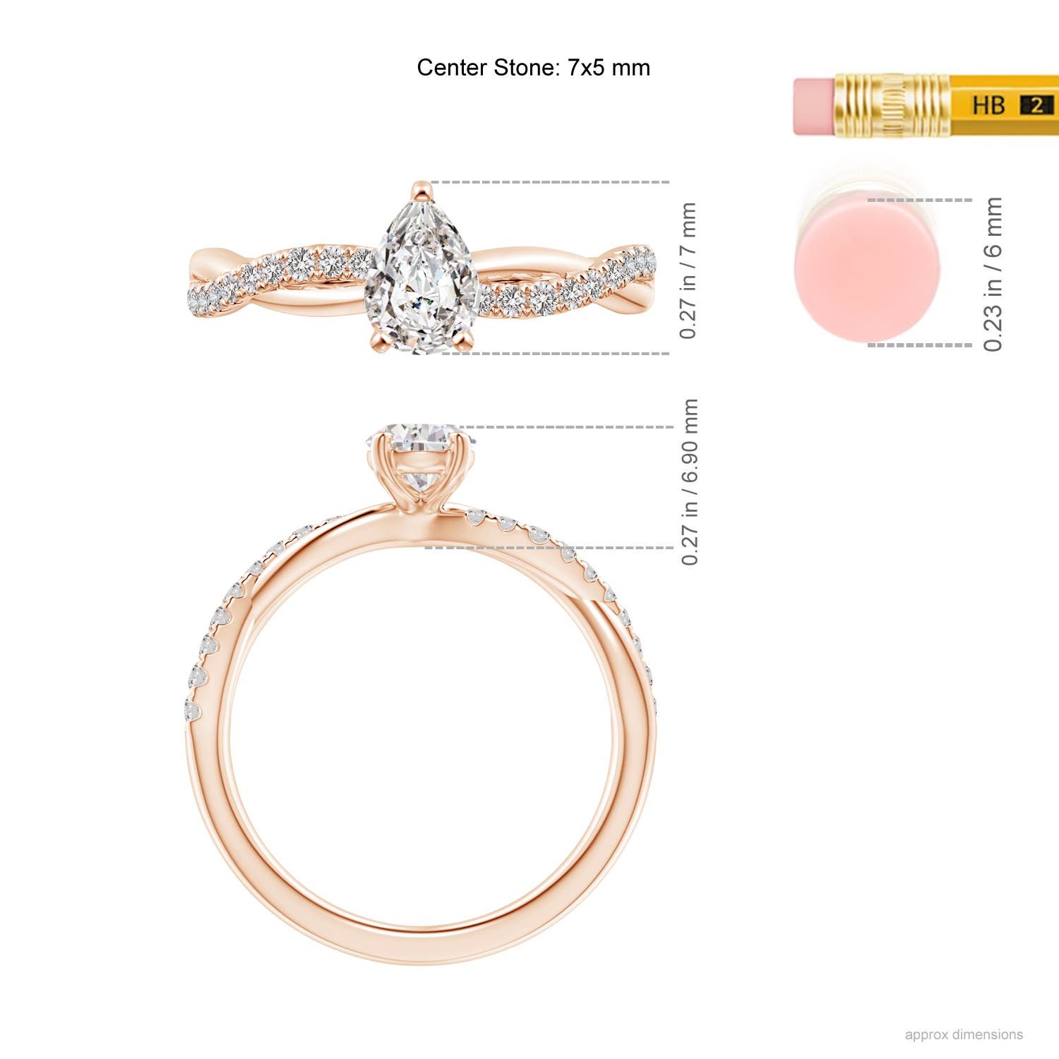 I-J, I1-I2 / 0.99 CT / 14 KT Rose Gold