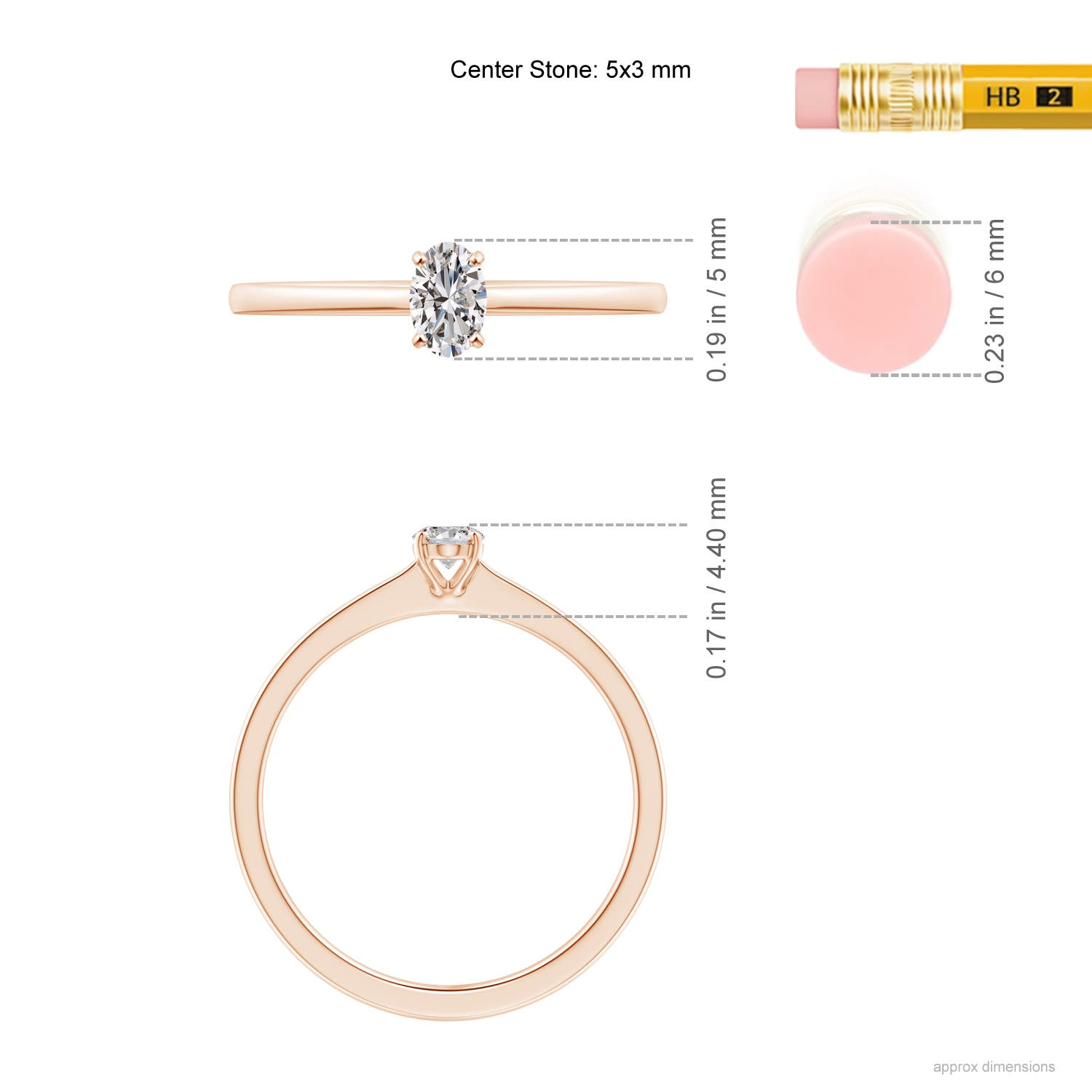 I-J, I1-I2 / 0.21 CT / 14 KT Rose Gold