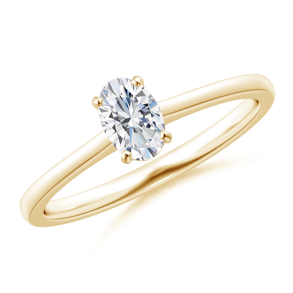6x4mm GVS2 Oval Diamond Solitaire Engagement Ring in Yellow Gold 