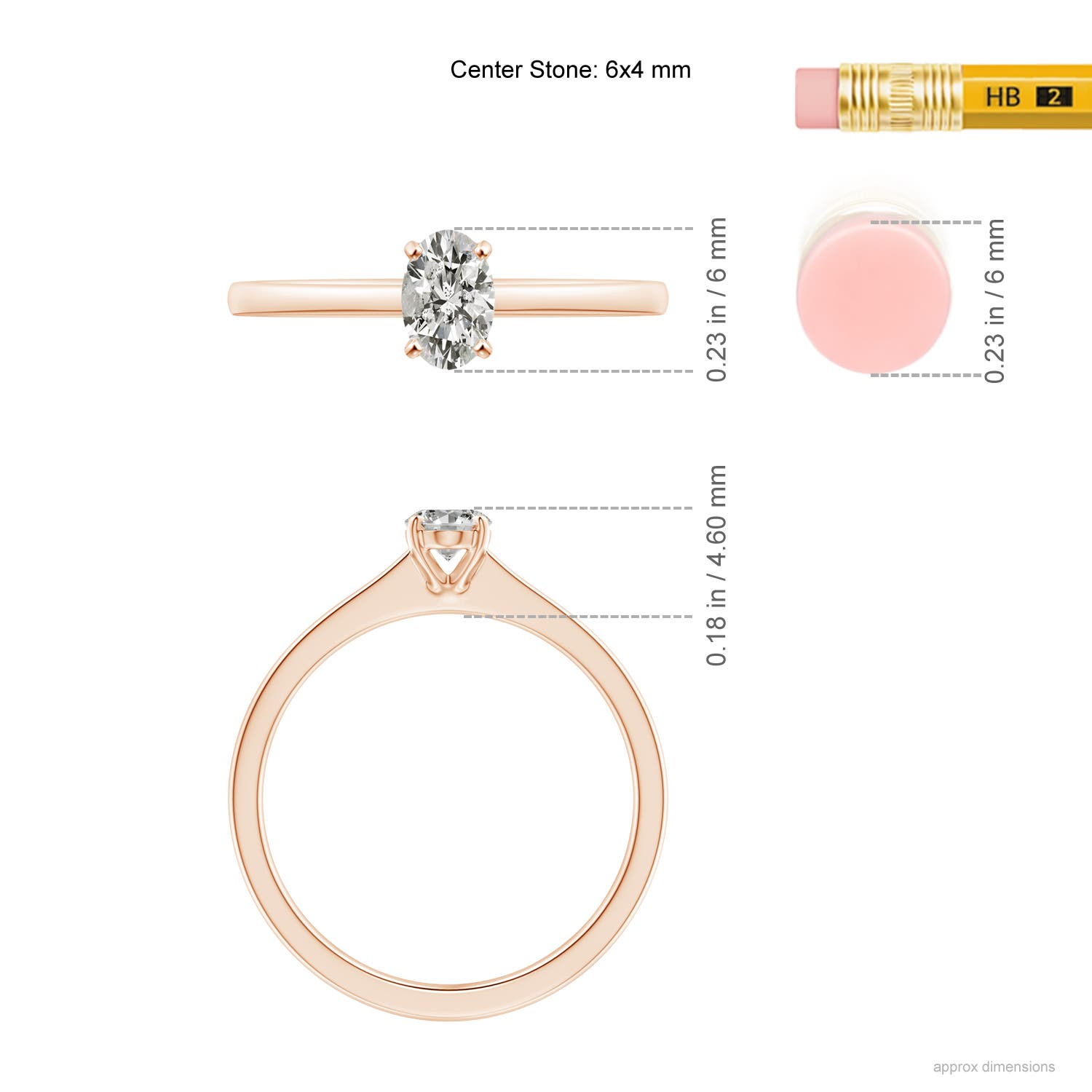 K, I3 / 0.43 CT / 14 KT Rose Gold