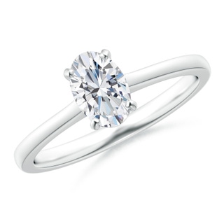 7x5mm GVS2 Oval Diamond Solitaire Engagement Ring in P950 Platinum