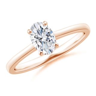 7x5mm GVS2 Oval Diamond Solitaire Engagement Ring in Rose Gold