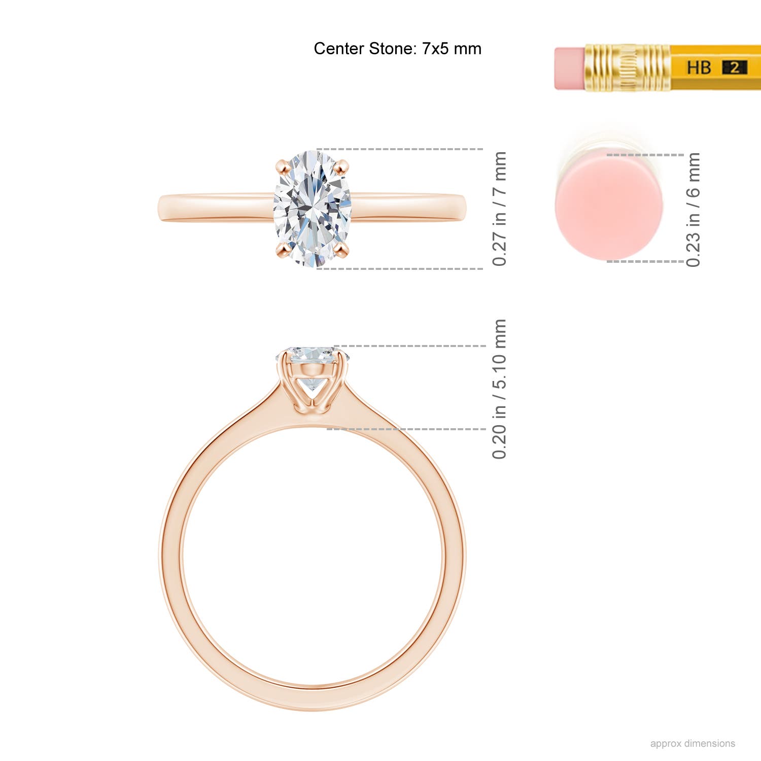 G, VS2 / 0.76 CT / 14 KT Rose Gold