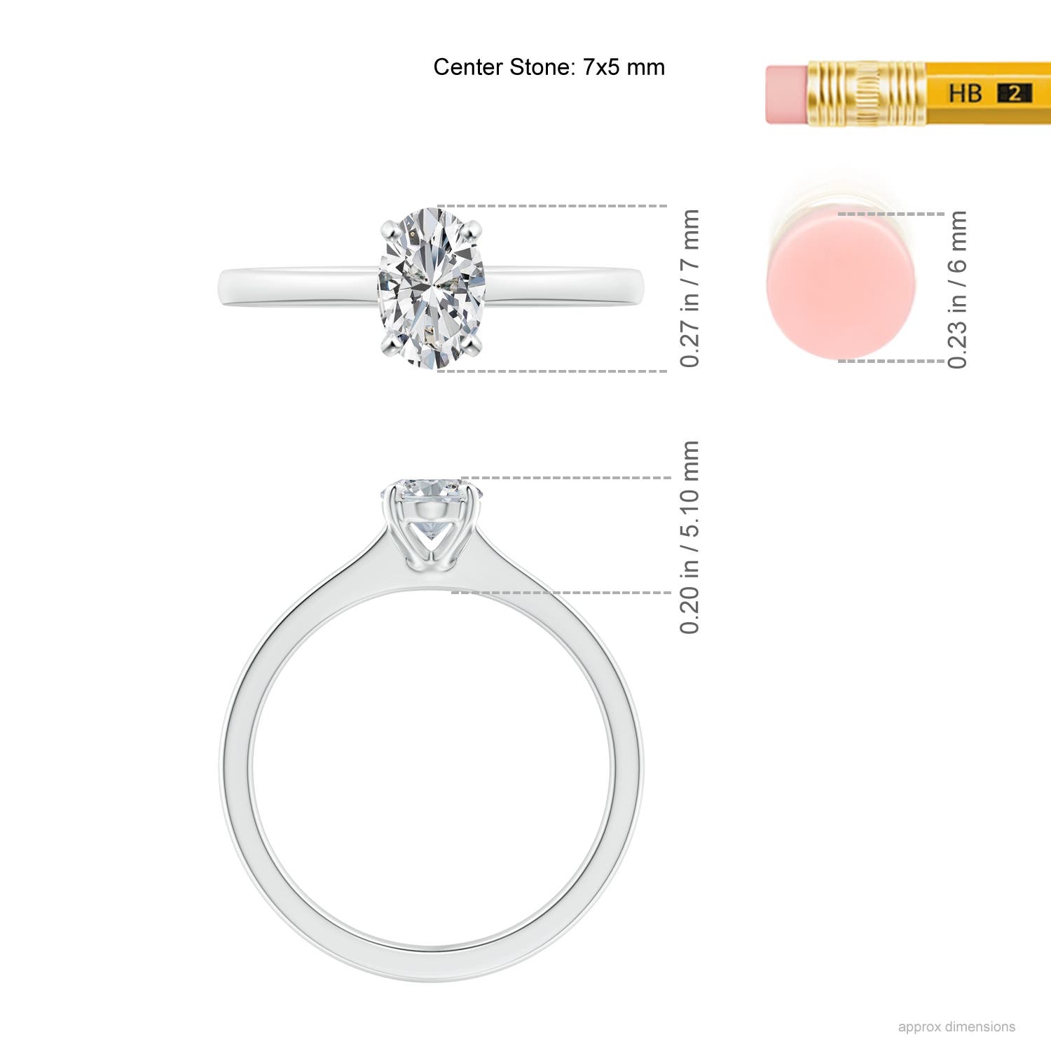 H, SI2 / 0.76 CT / 14 KT White Gold