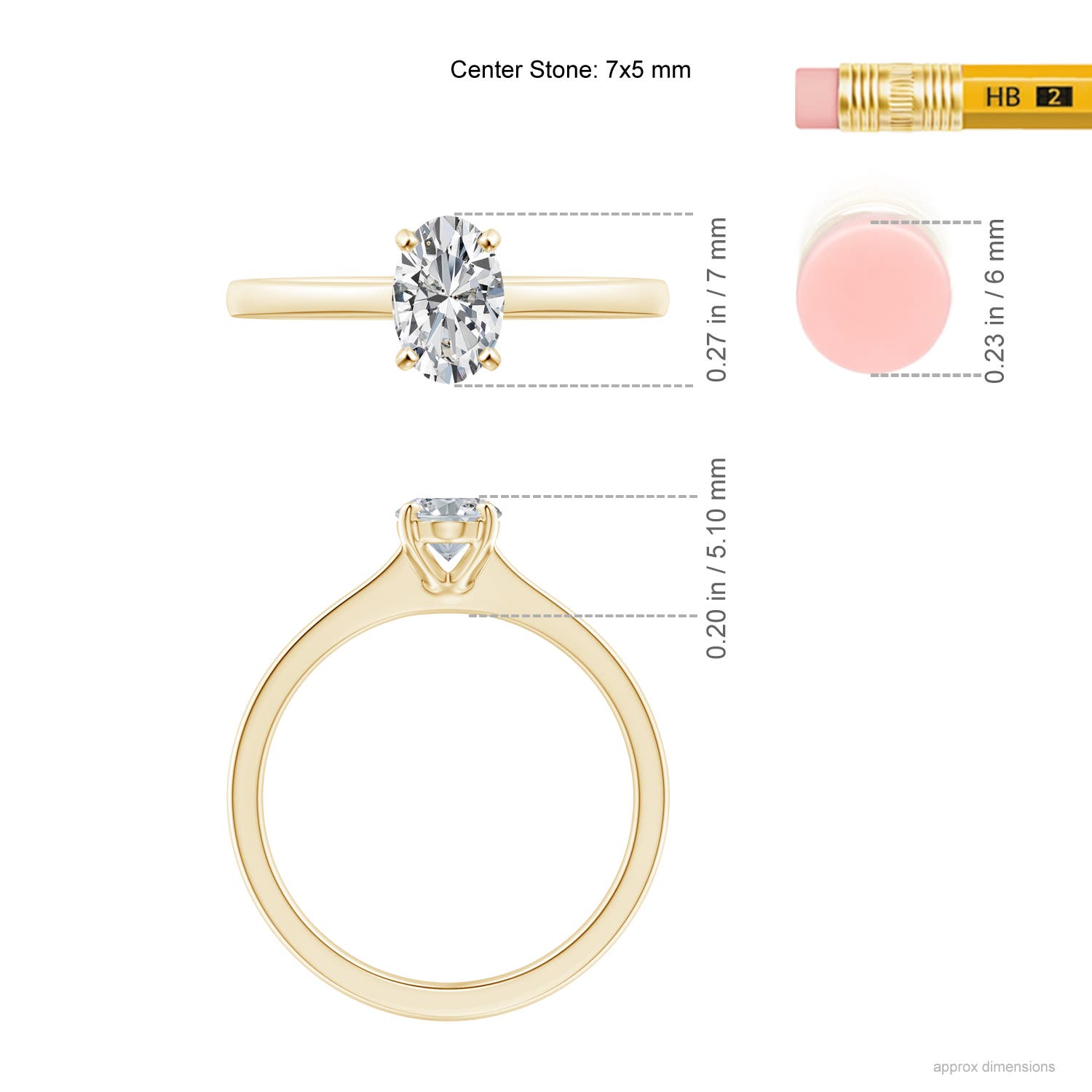 H, SI2 / 0.76 CT / 14 KT Yellow Gold