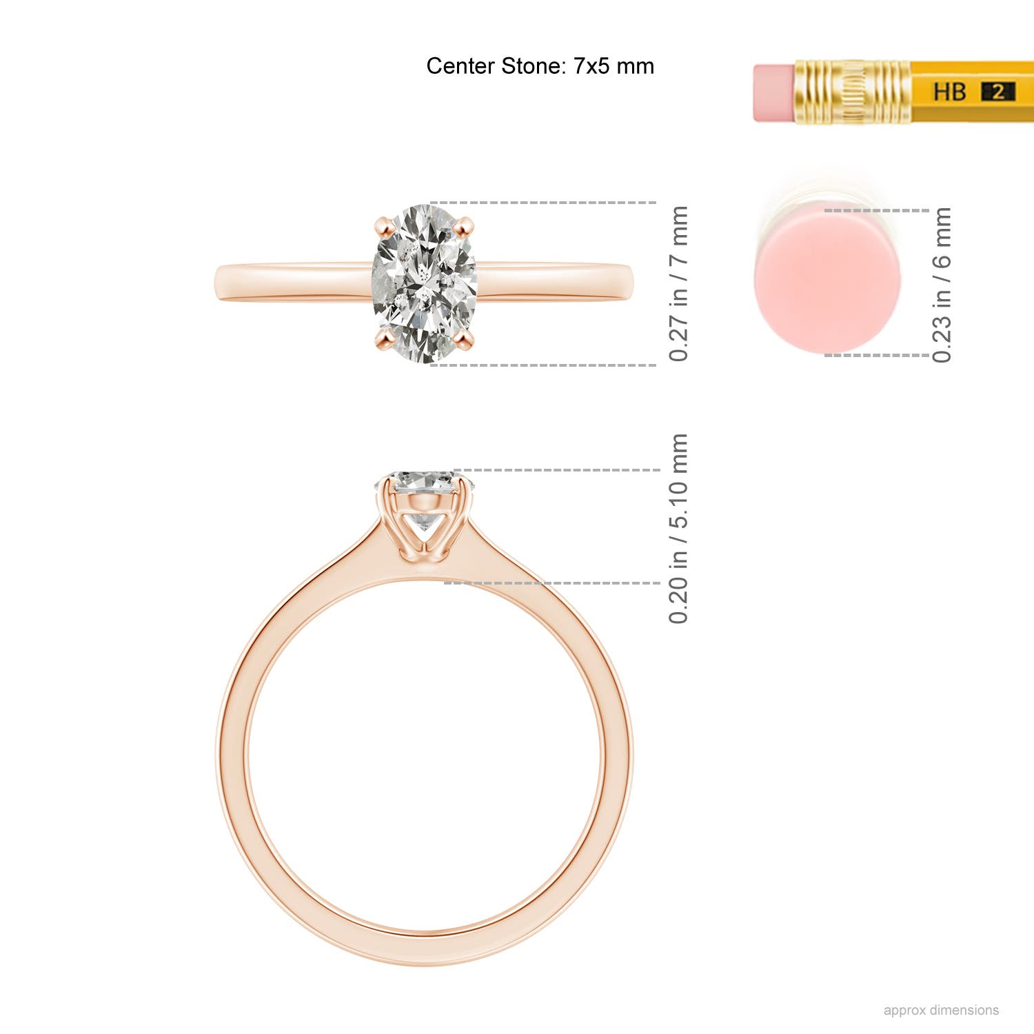 K, I3 / 0.76 CT / 14 KT Rose Gold