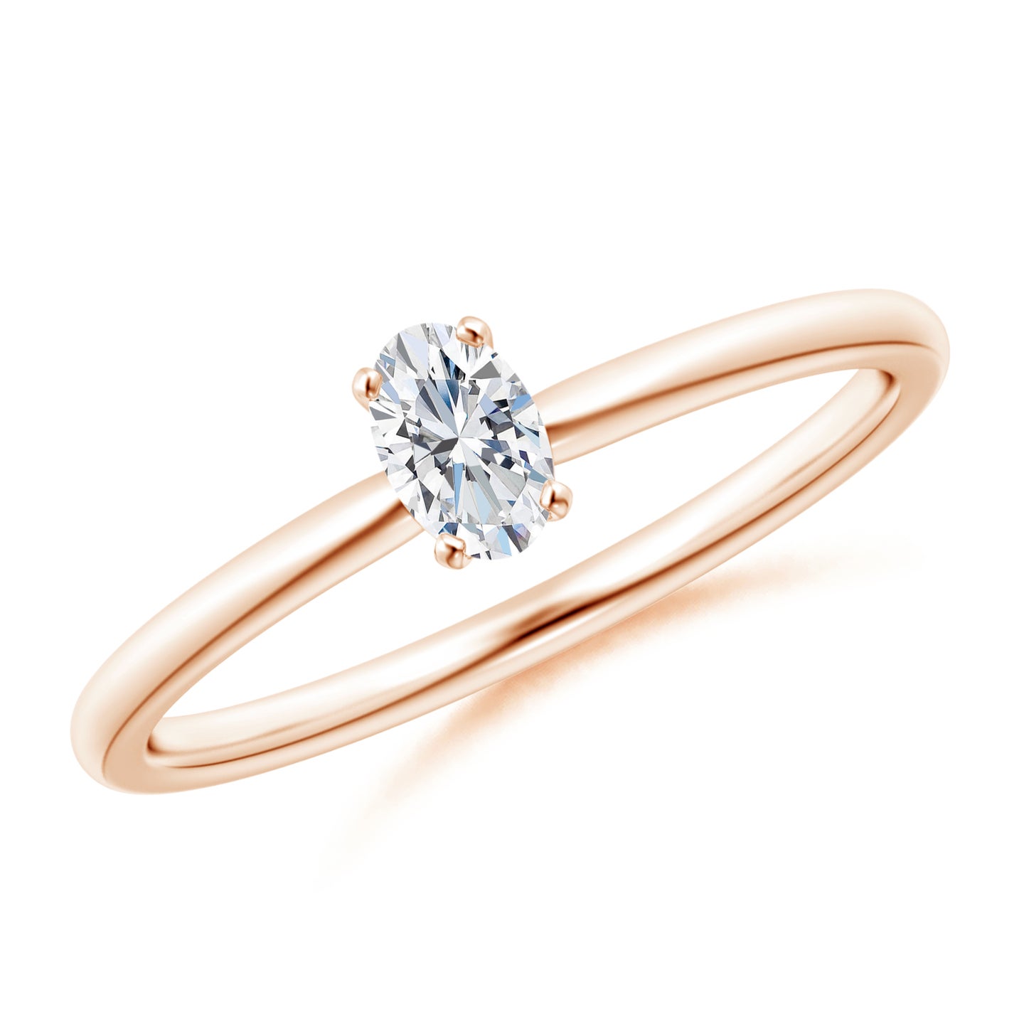 Solitaire Oval Natural Diamond Engagement Ring