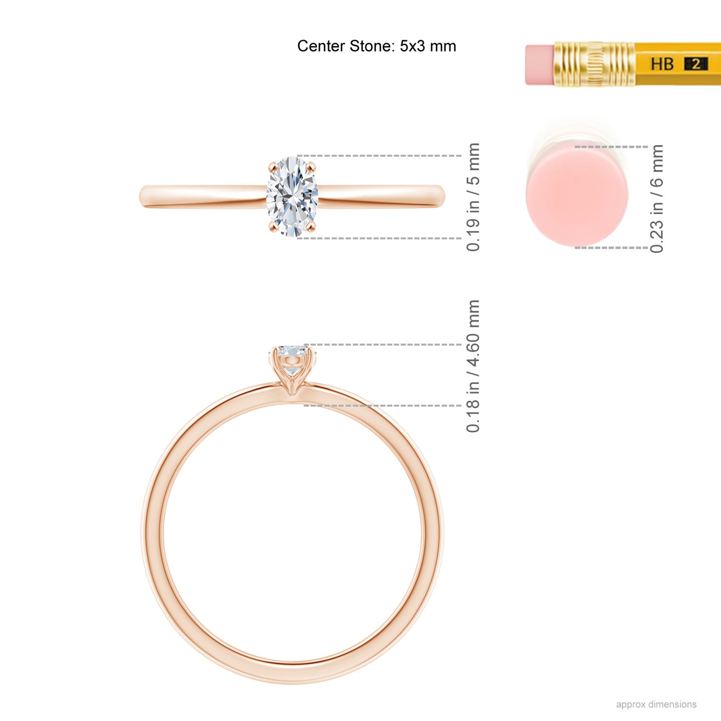 Solitaire Oval Natural Diamond Engagement Ring