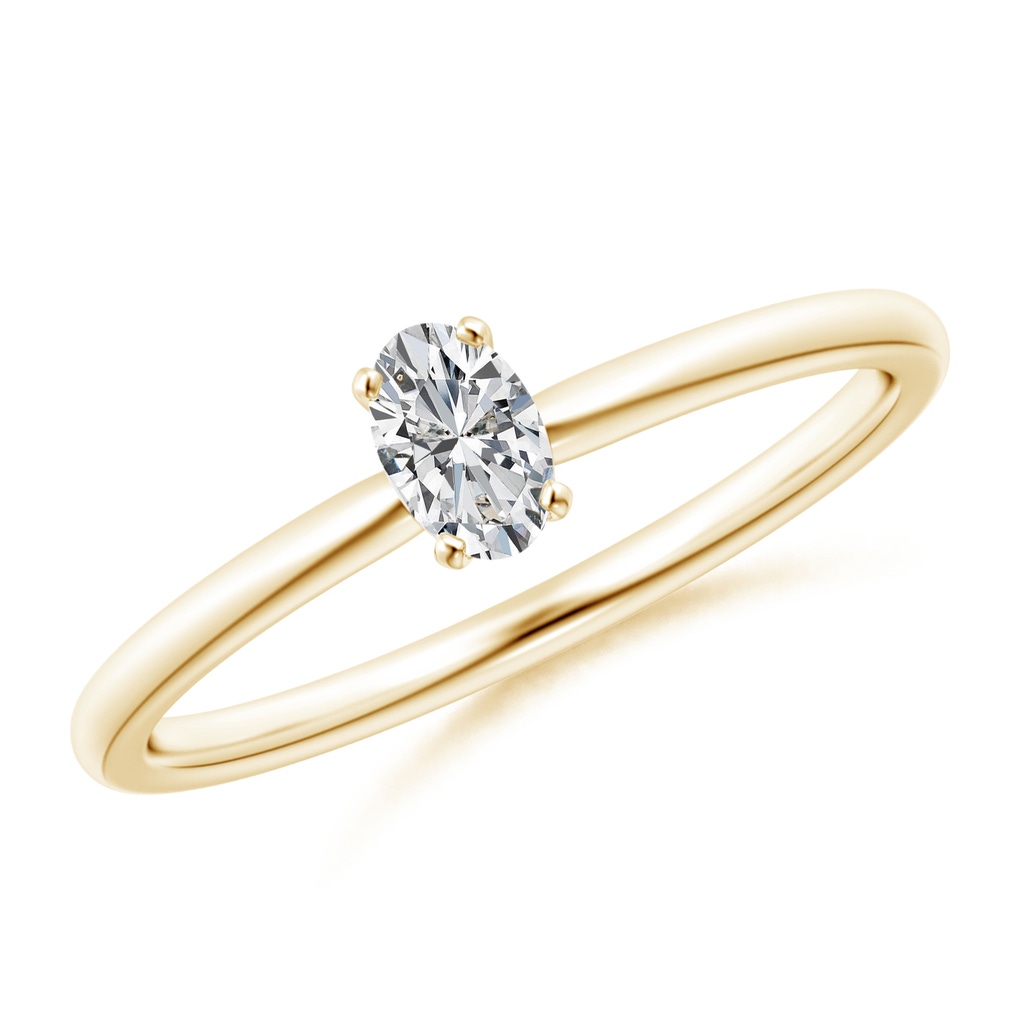 5x3mm HSI2 Solitaire Oval Diamond Engagement Ring in 9K Yellow Gold