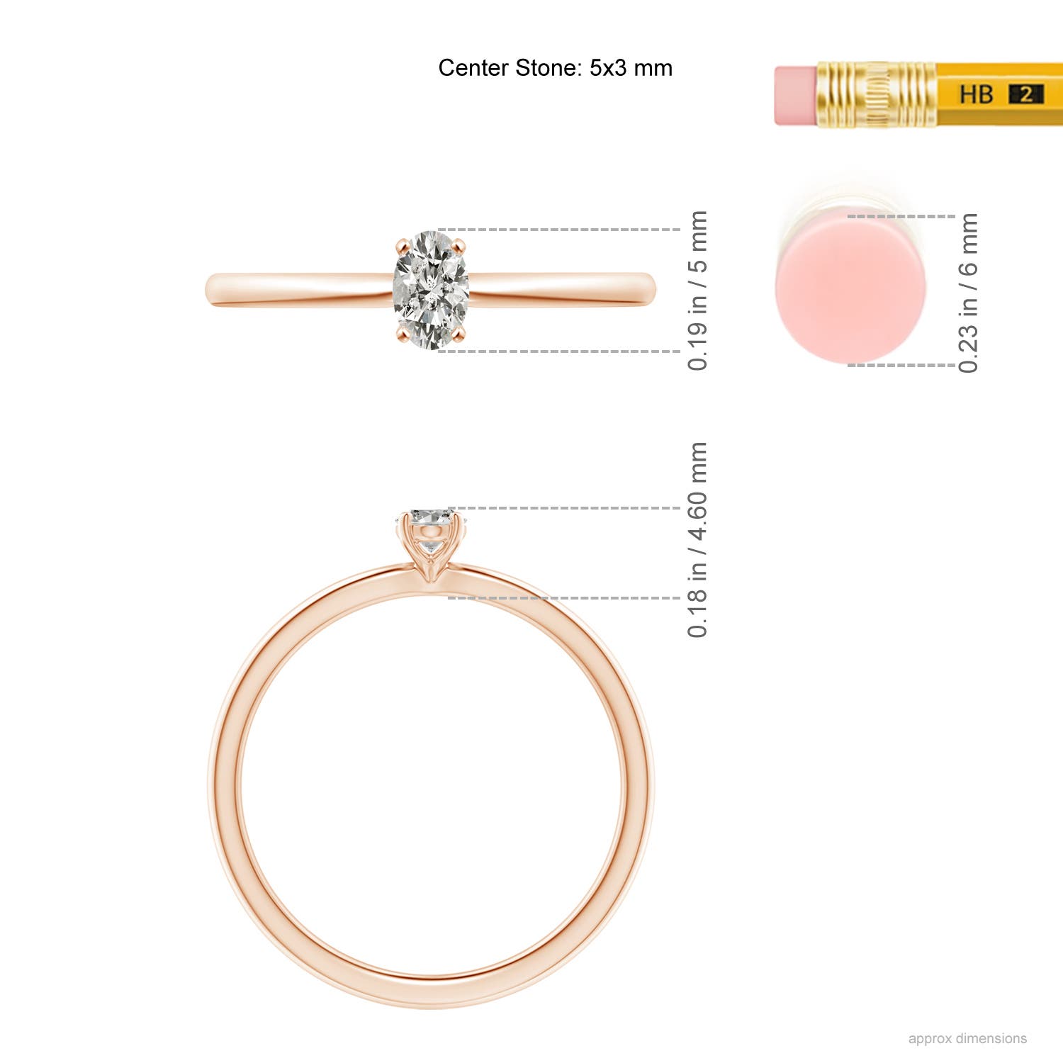 K, I3 / 0.21 CT / 14 KT Rose Gold