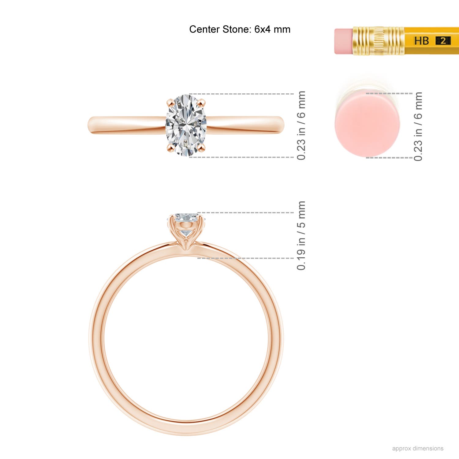 H, SI2 / 0.43 CT / 14 KT Rose Gold