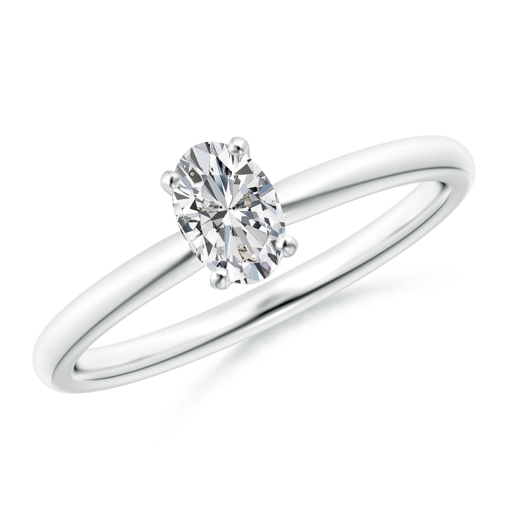 6x4mm HSI2 Solitaire Oval Diamond Engagement Ring in White Gold 
